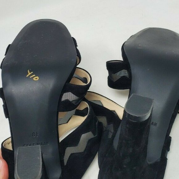Cole Haan Black Suede Emilia Sandal (8) - Picture 6 of 7